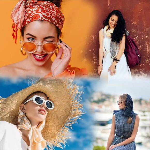 Large Boho Scarf for Women Lightweight Floral Printed Scarves Fall Winter Fashio - Picture 5 of 6